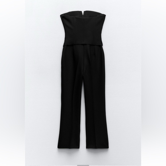 ZARA STRAPLESS BOW JUMPSUIT - Picture 7 of 7